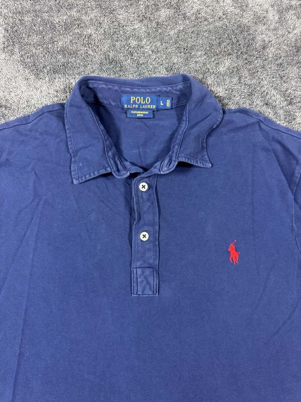 Polo Ralph Lauren Featherweight Mesh Polo Size L Blue Short Sleeve